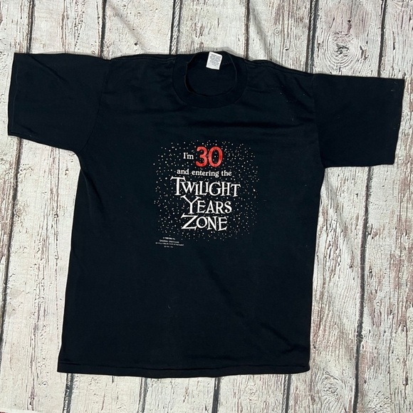 Vintage 1980s Single Stitch I'm 30 and entering the Twilight Years Zone t shirt - Picture 1 of 3
